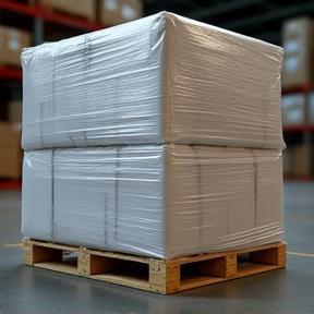 Palette de marchandises sous film